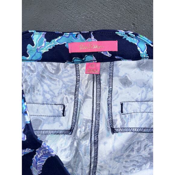 Lilly Pulitzer Women’s Dark Blue Seaweed Pattern Cotton Capri Size 12 - Picture 5 of 8